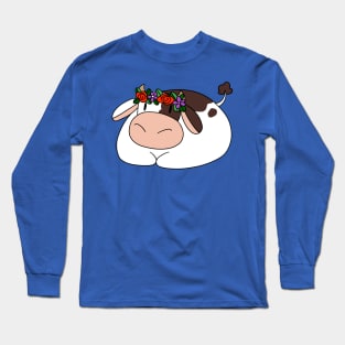 Flower Crown Cow Long Sleeve T-Shirt